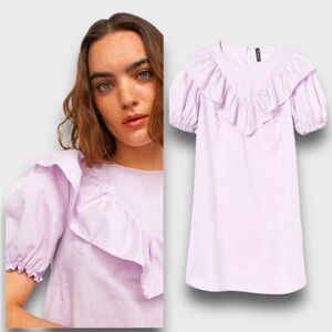 100% Cotton HM Conscience Flounce Lilac Dress - L